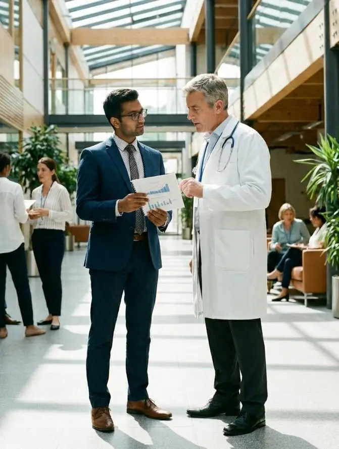 medical science liaison talking to an medical doctor